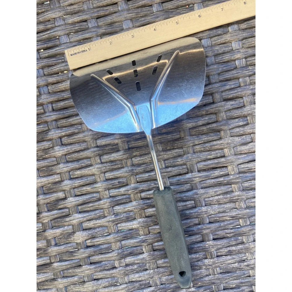 Vintage Foley MPLS Stainless Steel Wide Slotted Pancake Turner Spatula Black Han
